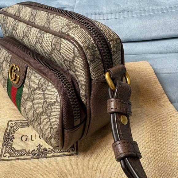 Gucci Ophidia Monogram Crossbody Bag GG with Green and Red Stripe NWT - Picture 7 of 10